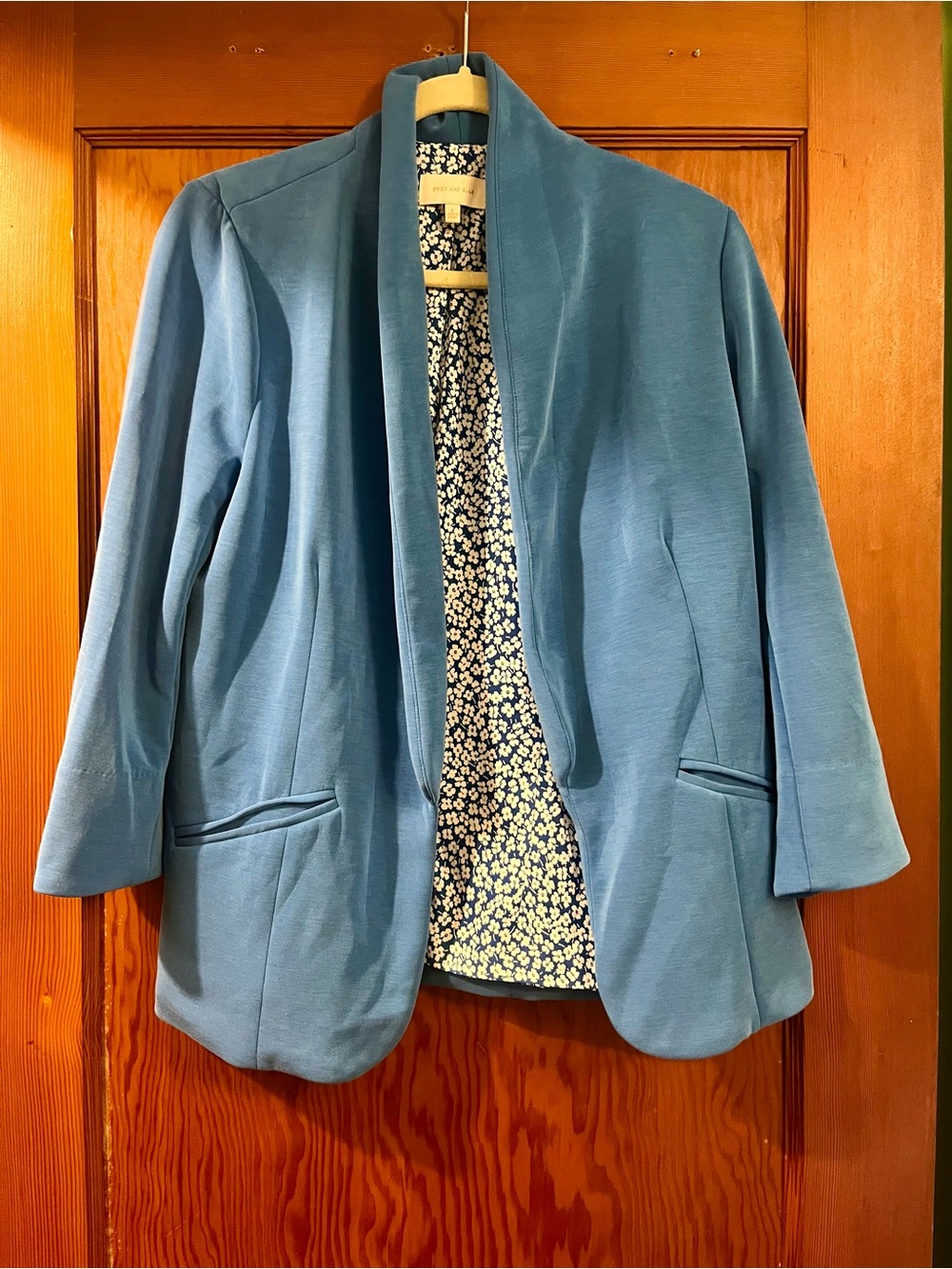 Blue Women's Open Front Blazer Jacket